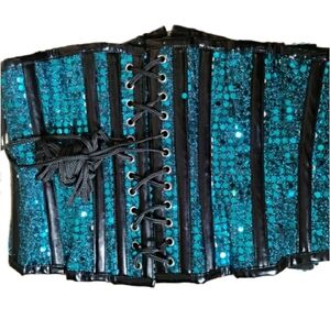 Sparkly Blue Sequin Corset – Size 30